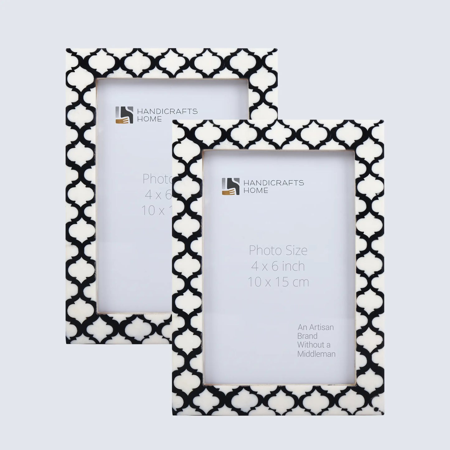 Picture Frames Casablanca Negra Pattern Resin Inlay Collection in 3 Sizes, Pack of 2