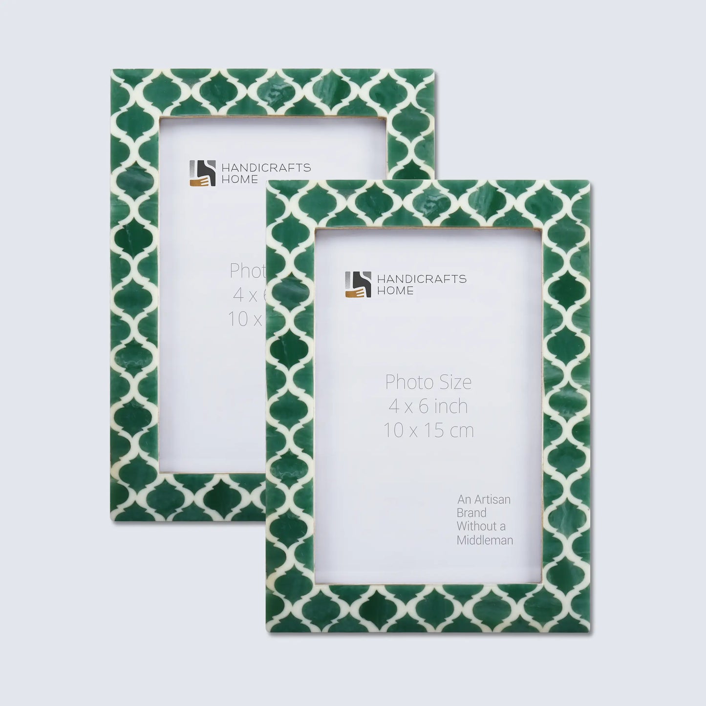 Picture Frames Casablanca Verde Pattern Resin Inlay Collection in 3 Sizes, Pack of 2