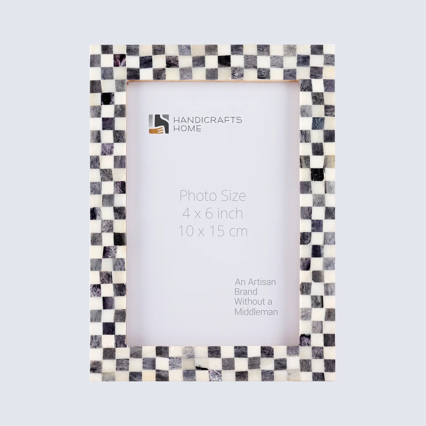 Picture Frames Checkered Pattern Bone Inlay Collection in 27 Sizes