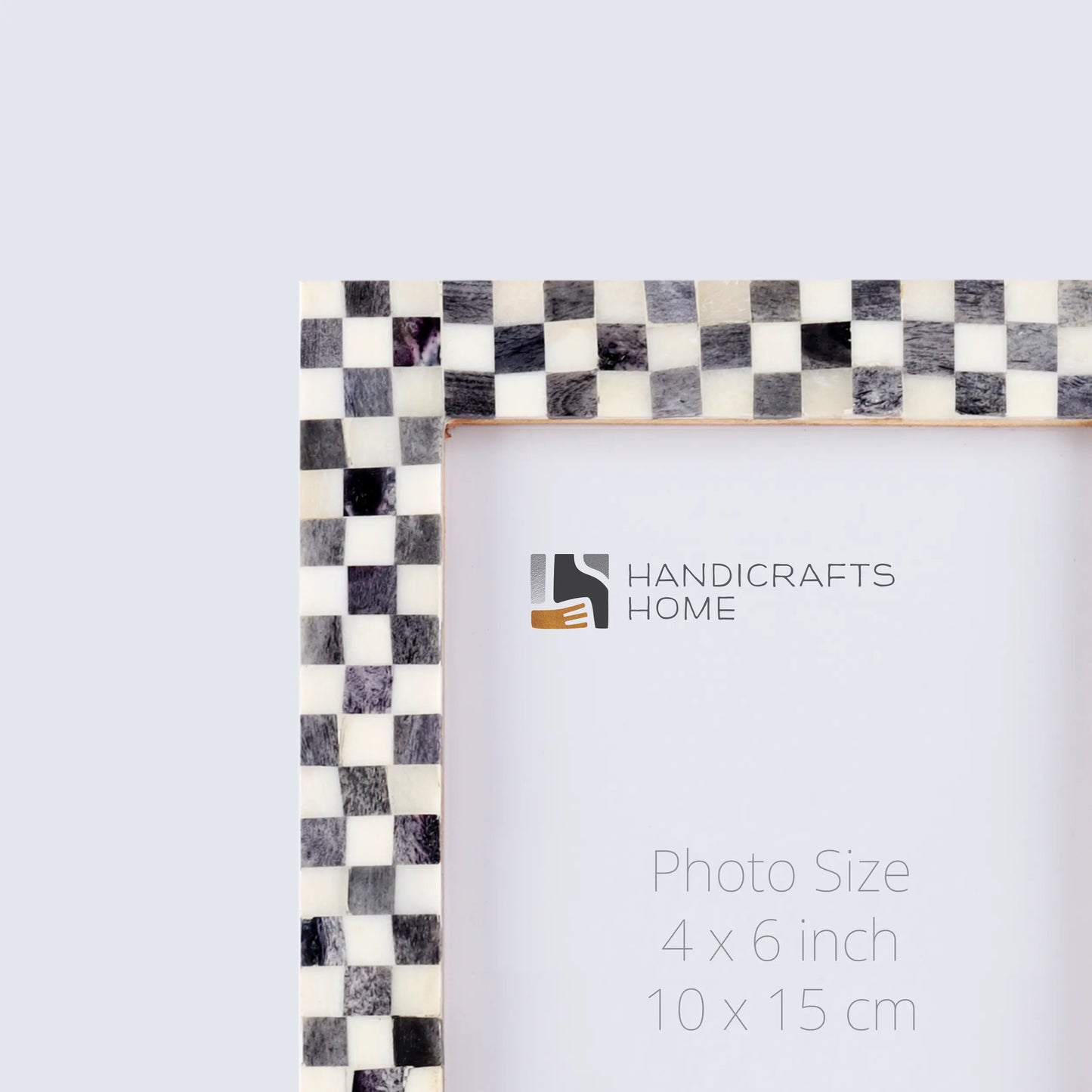 Picture Frames Checkered Pattern Bone Inlay Collection in 27 Sizes