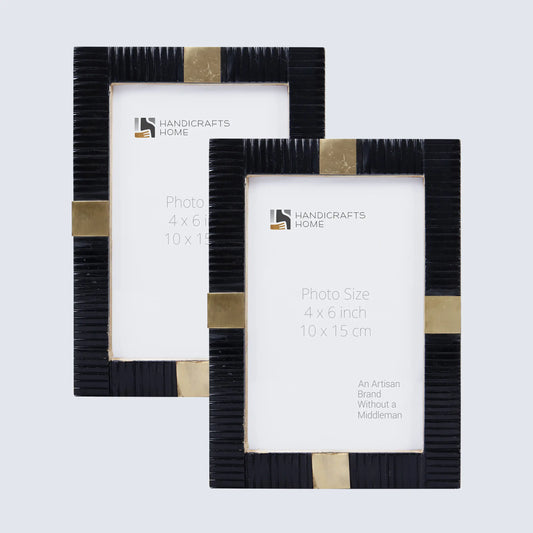 Picture Frames Deco Focus Pattern Resin Inlay Collection in 3 Sizes, Pack of 2