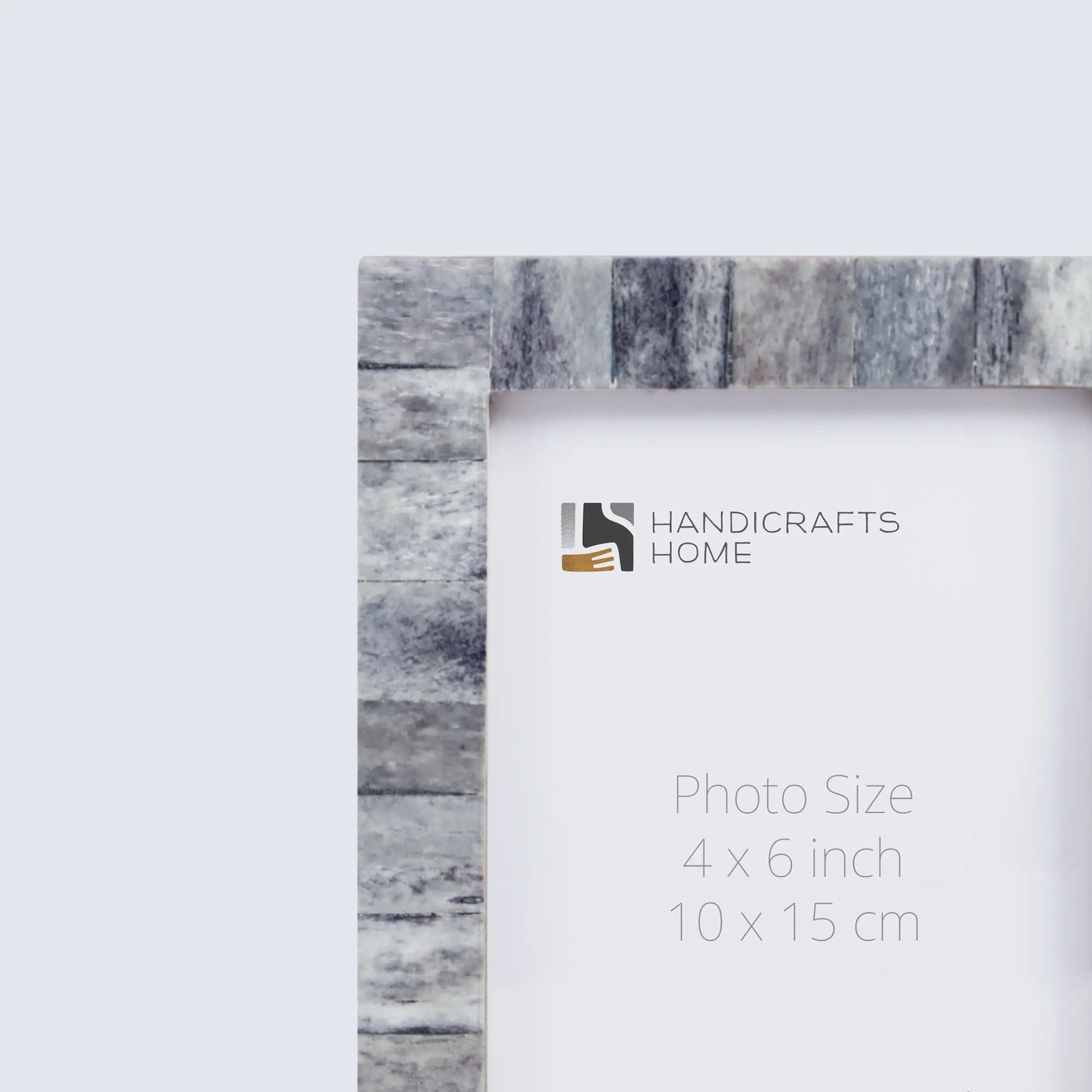 Picture Frames Classic Pattern Bone Inlay Collection in 3 Sizes, Pack of 2 - Grey