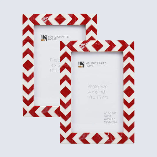 Picture Frames Lisbon Piri Pattern Resin Inlay Collection in 3 Sizes, Pack of 2