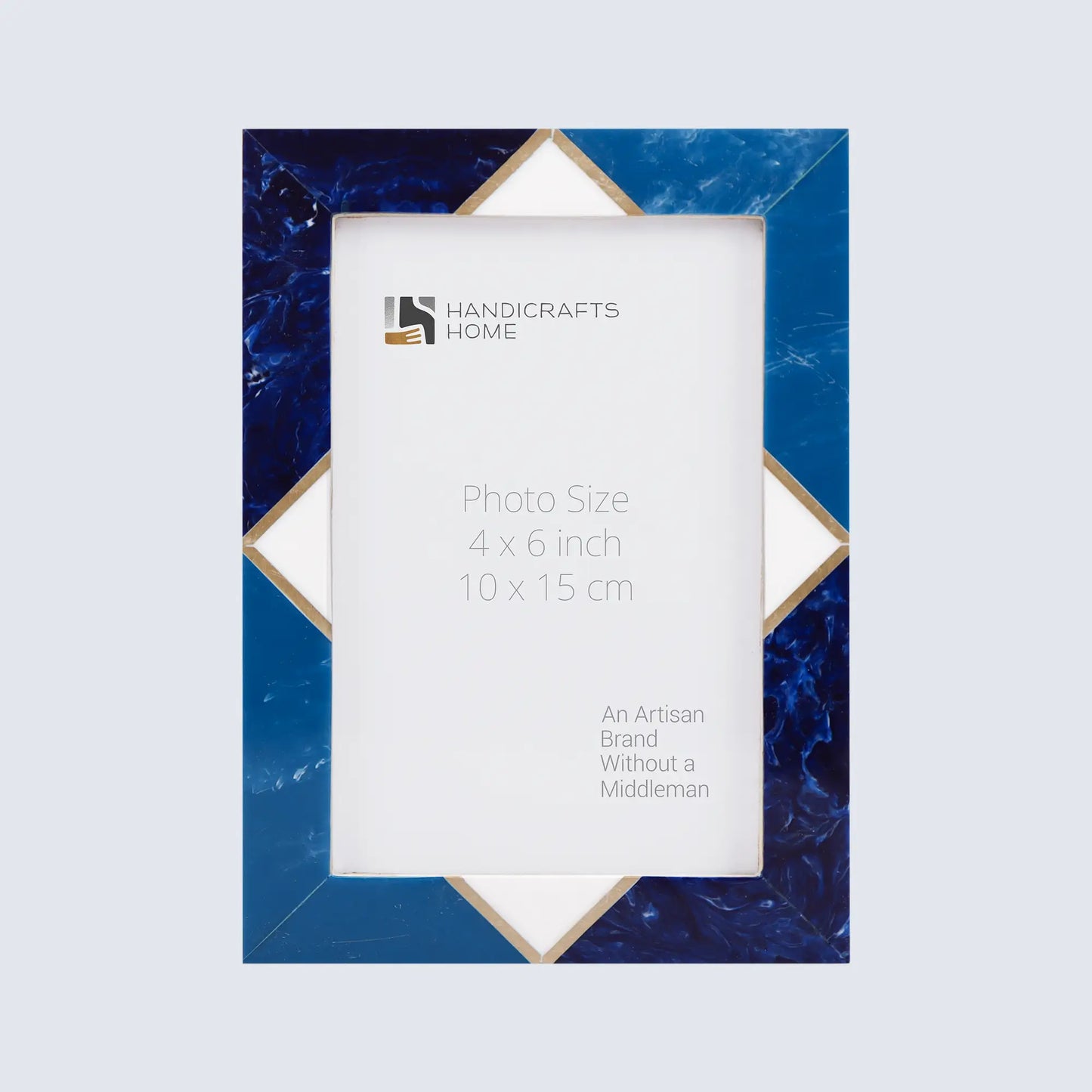 Picture Frames Menton Blue Pattern Resin Inlay Collection in 3 Sizes