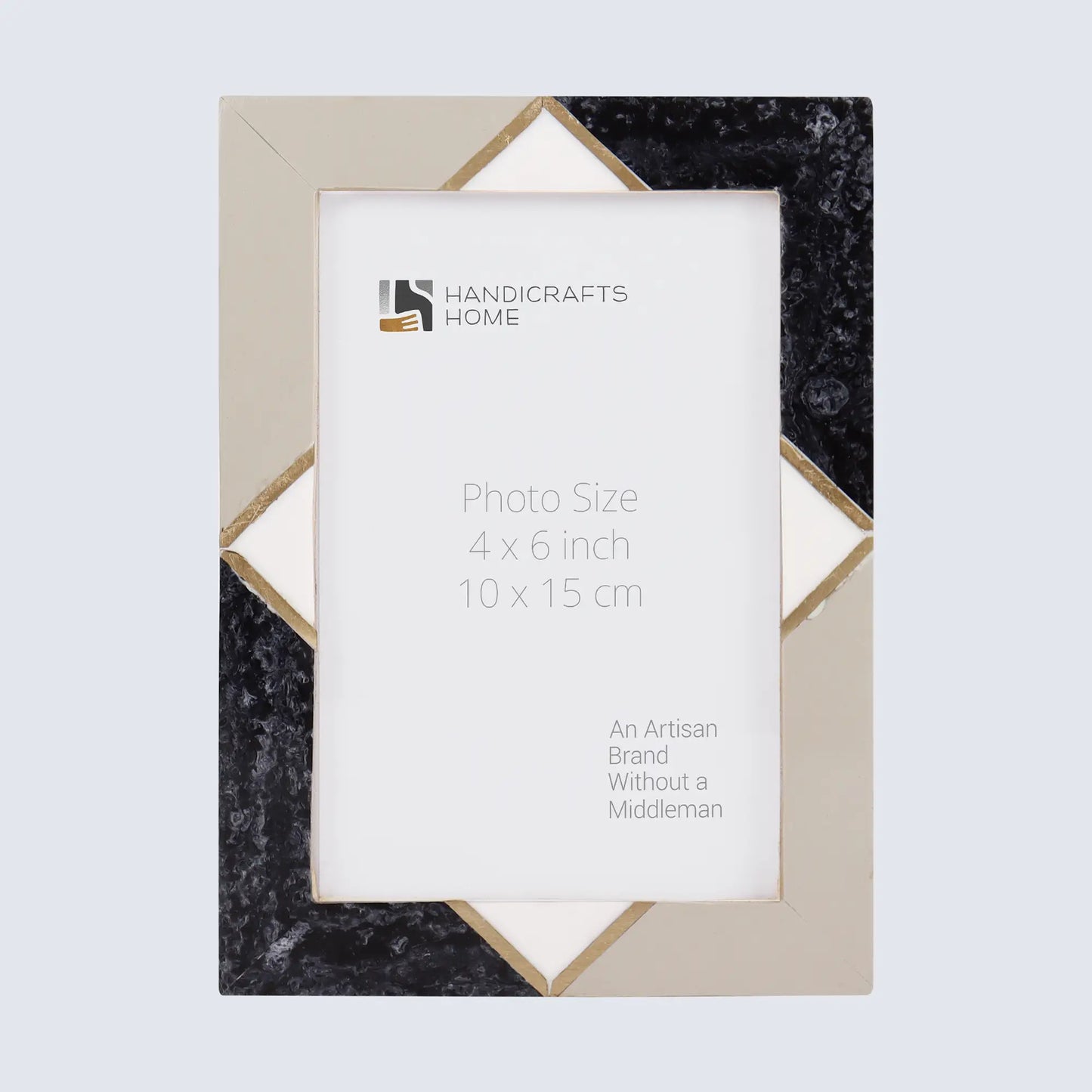 Picture Frames Menton Grey Pattern Resin Inlay Collection in 3 Sizes