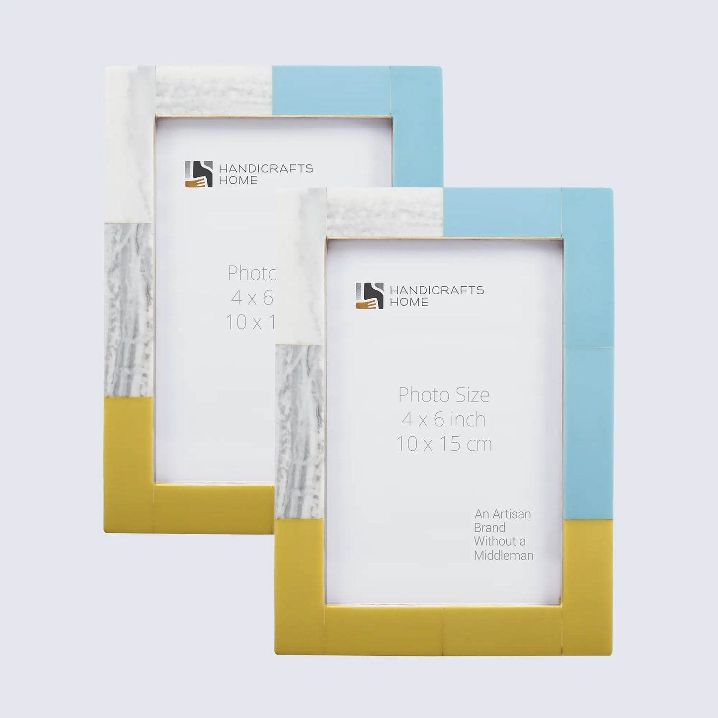 Picture Frames Mondrian Driftwood Pattern Resin Inlay Collection in 3 Sizes, Pack of 2