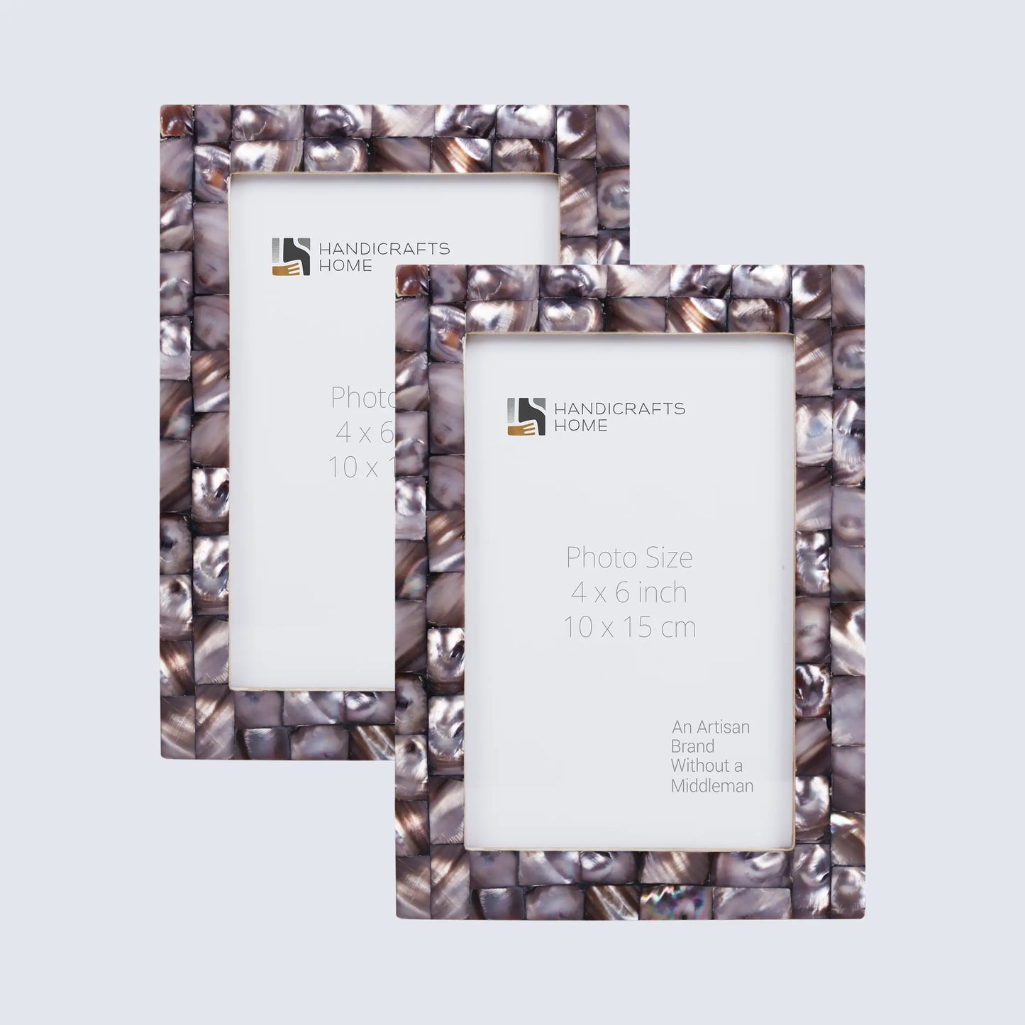Picture Frames Mother of Pearl Pack of 2 Collection in 3 Sizes, Dark Grey