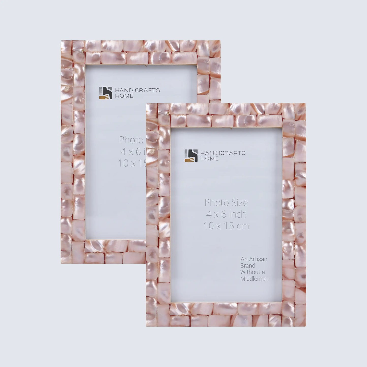 Picture Frames Mother of Pearl Pack of 2 Collection in 3 Sizes, Pink