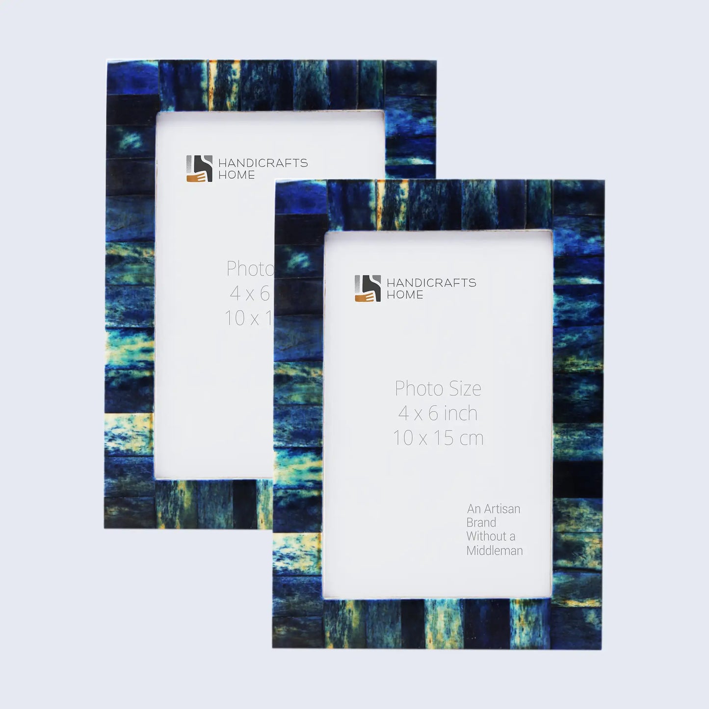 Picture Frames Vintage Style Pattern Bone Inlay Collection in 3 Sizes, Pack of 2