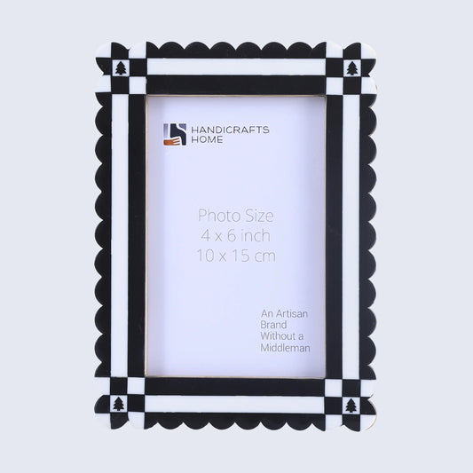 Chalet Collection Resin Inlay Picture frame for Holiday Decor & Gifting - Black , 4x6 and 5x7