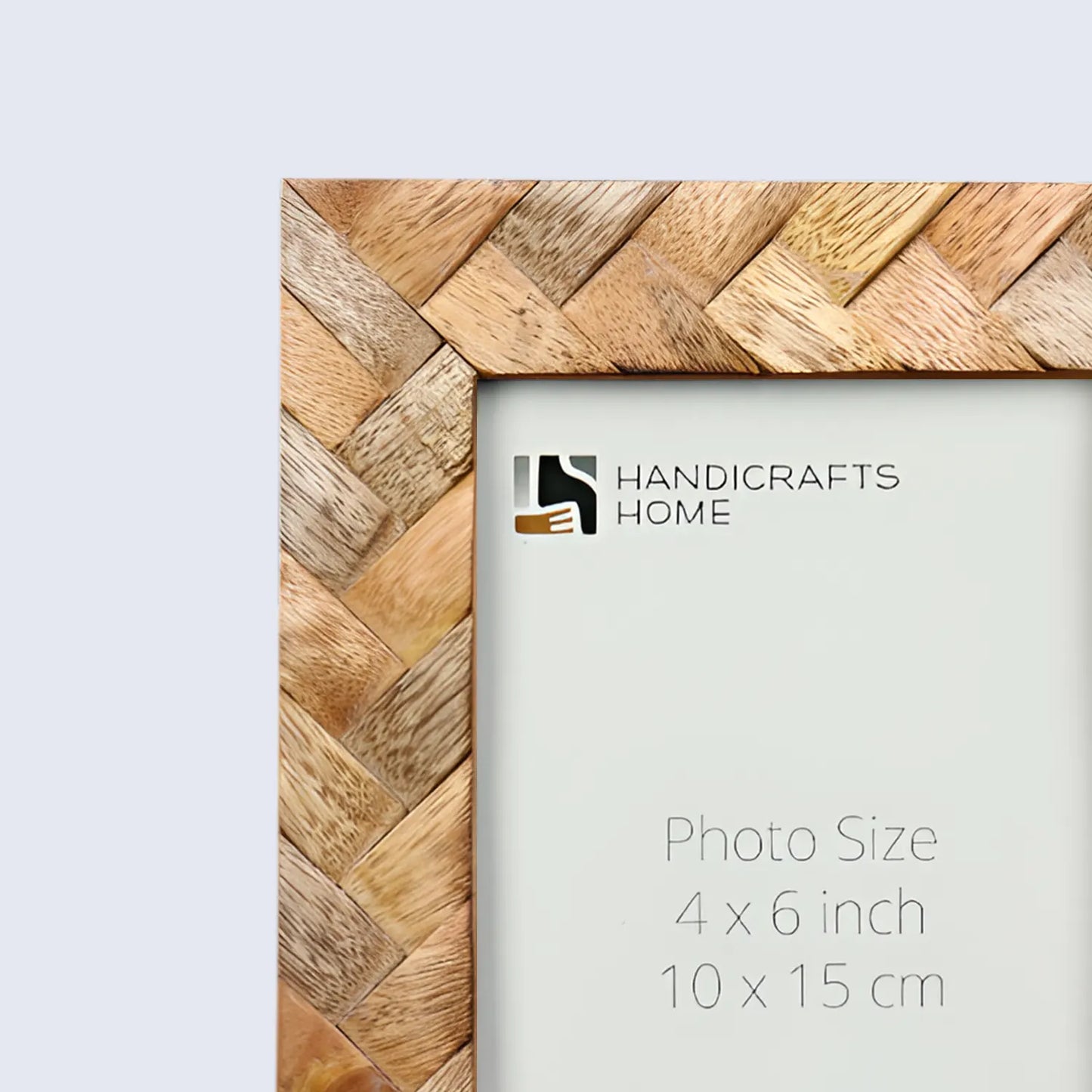 Wood Inlay Cinnamon Plaits Pattern Picture Photo Frame - 4x6