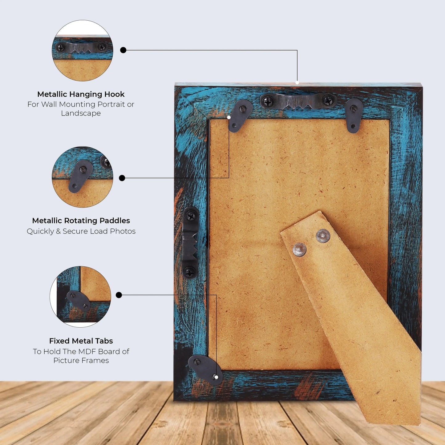 Picture Frames Driftwood Bali Pattern Wooden Collection in 3 Sizes