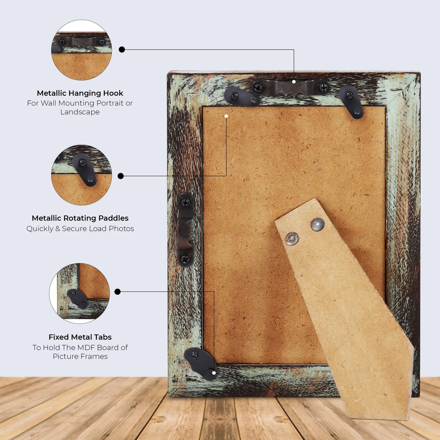 Picture Frames Driftwood Sahara Pattern Wooden Collection in 3 Sizes