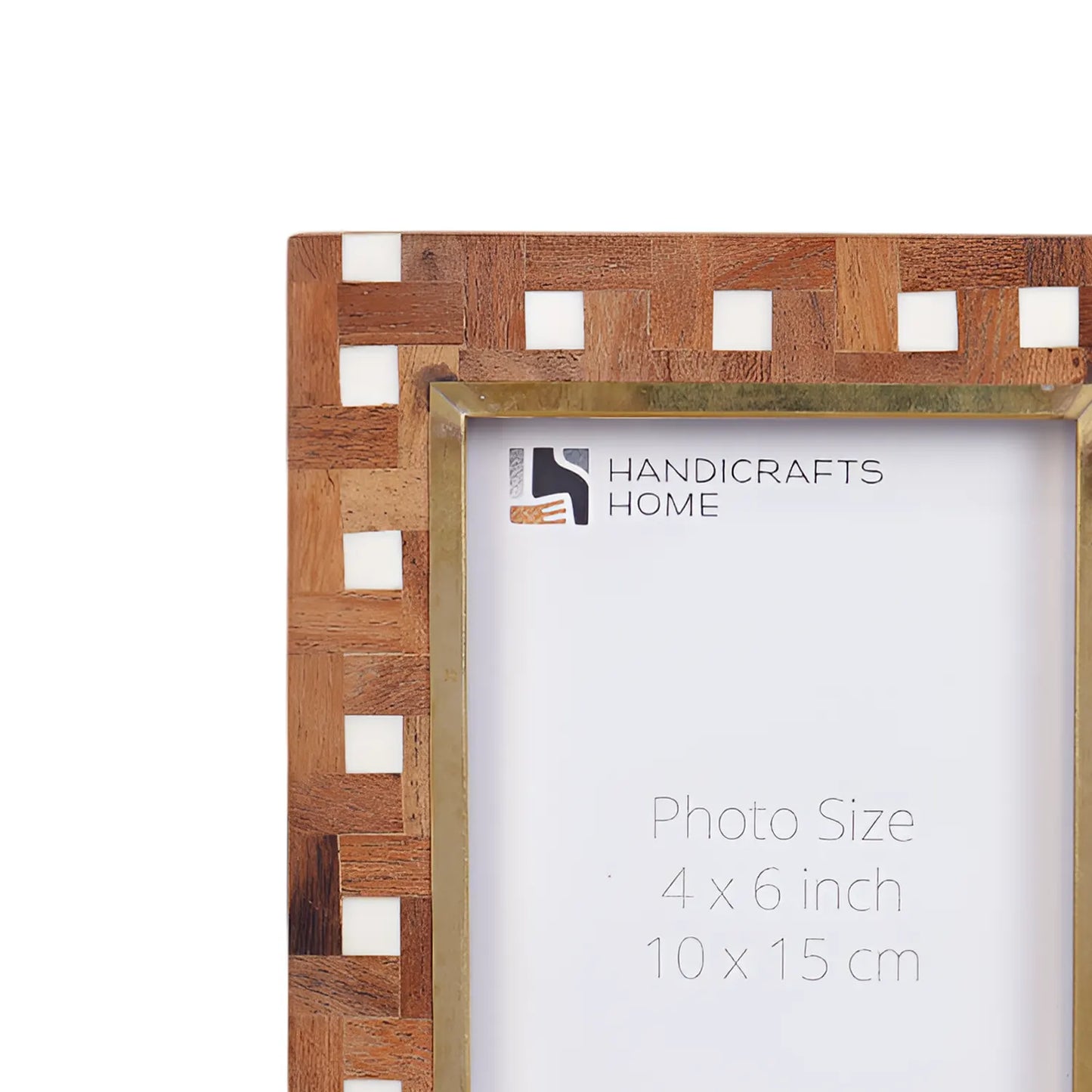 Picture Frames Halo Parquet Pattern Wood & Resin Inlay Collection in 4x6