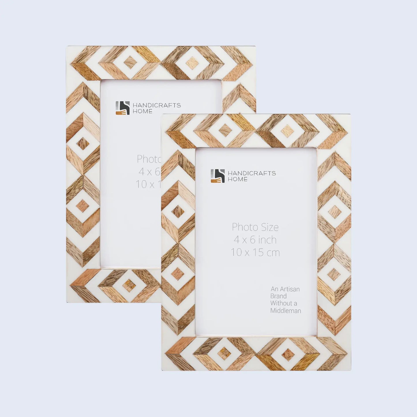 Picture Frames Marquet Array Pattern Resin Inlay Collection in 8 Sizes, Pack of 2