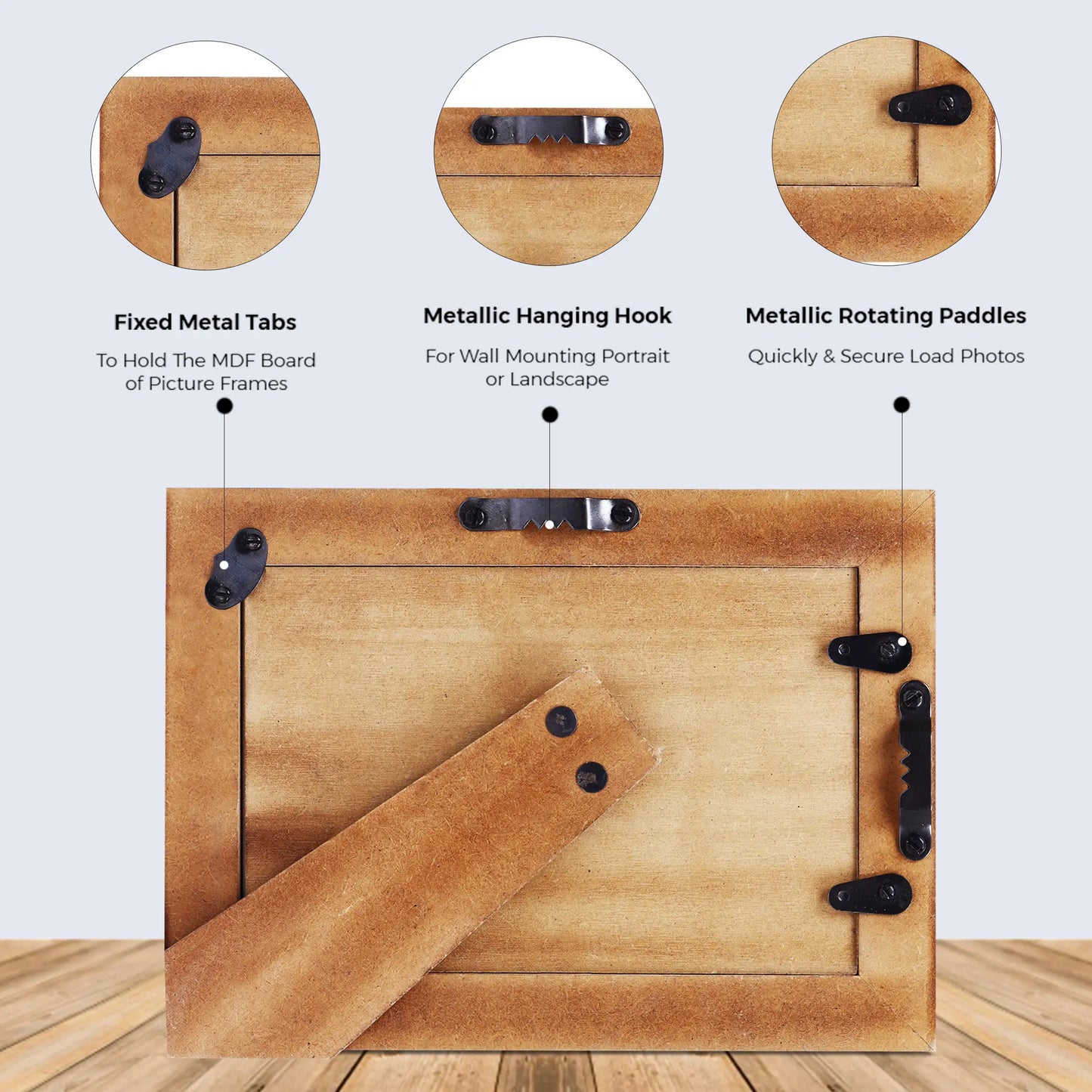 Picture Frames Chevron Pattern Bone Inlay Collection in 29 Sizes, Brown