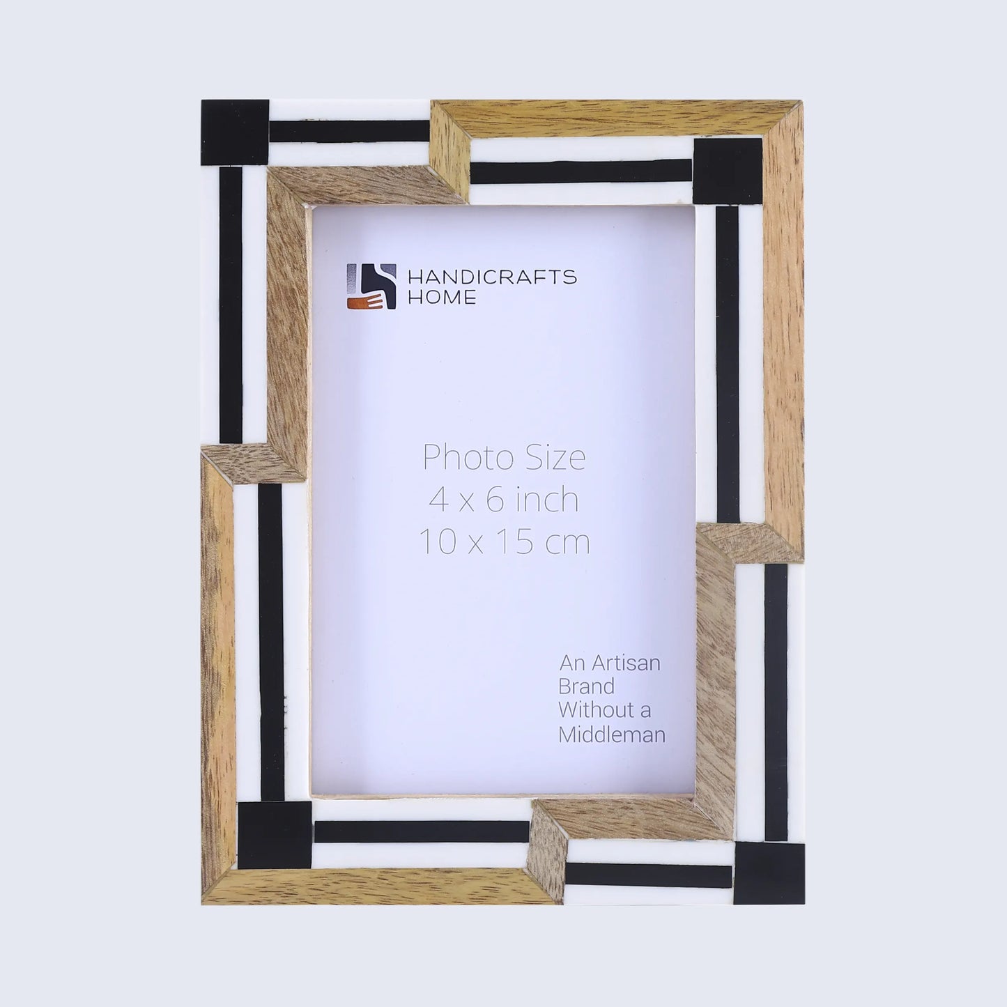 Picture Frames Silhouette Sequenced Collection Resin Inlay Wood Brown White 4x6 5x7"