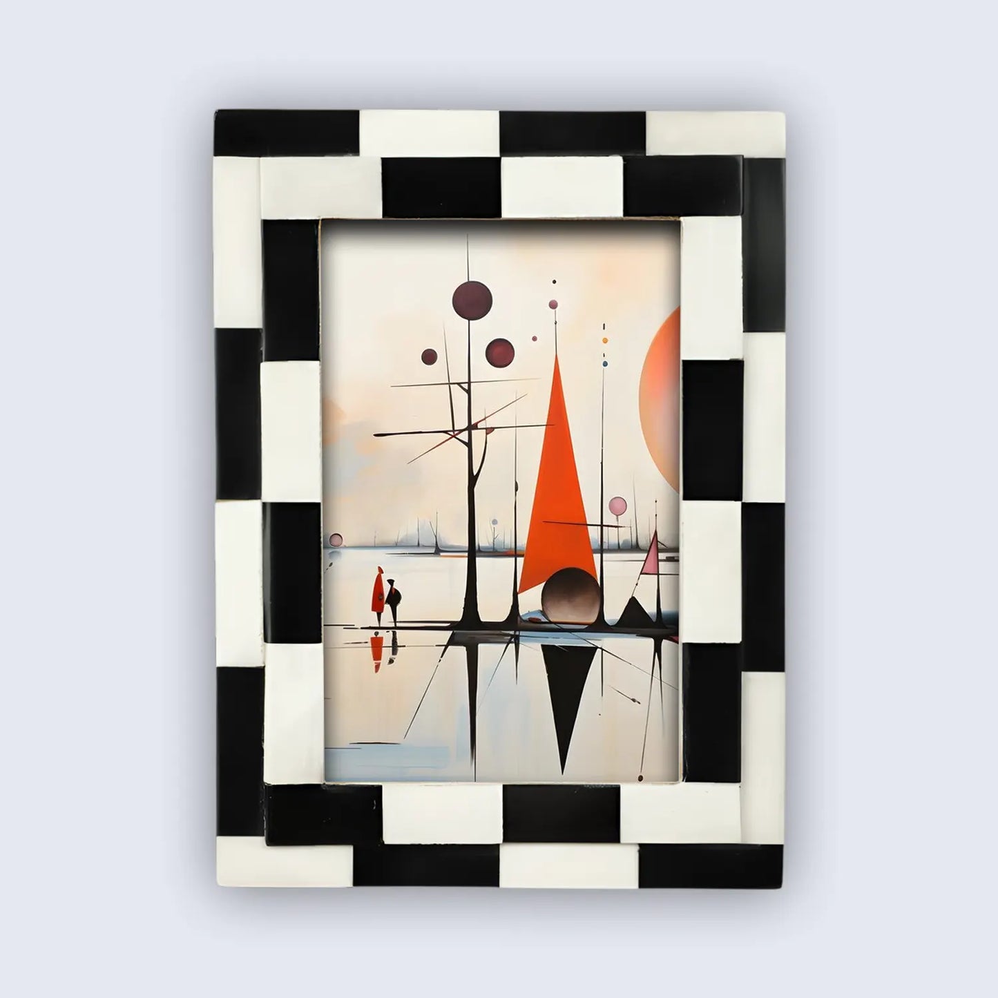 Picture Frames Silhouette Shuffled Pattern Bone Inlay Collection in 2 Sizes