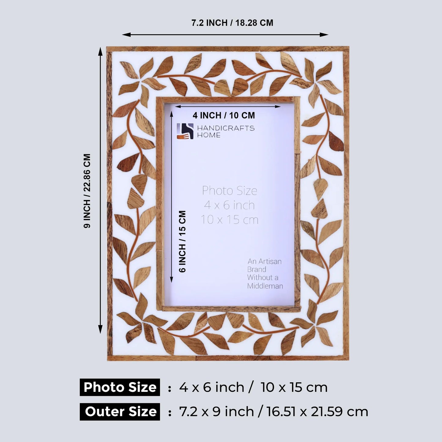Picture Frames Alhambra Cama Pattern Resin Inlay Collection in 2 Sizes