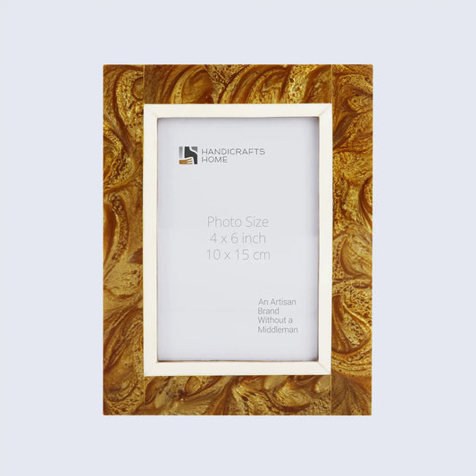Picture Frames Marbel Gold Pattern Resin Inlay Collection - 4x6