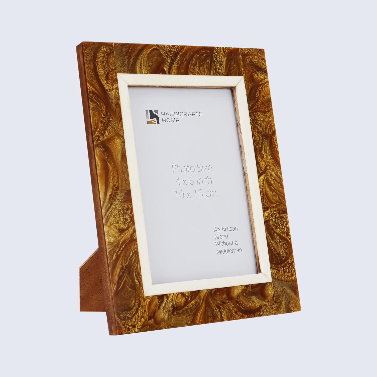 Picture Frames Marbel Gold Pattern Resin Inlay Collection - 4x6