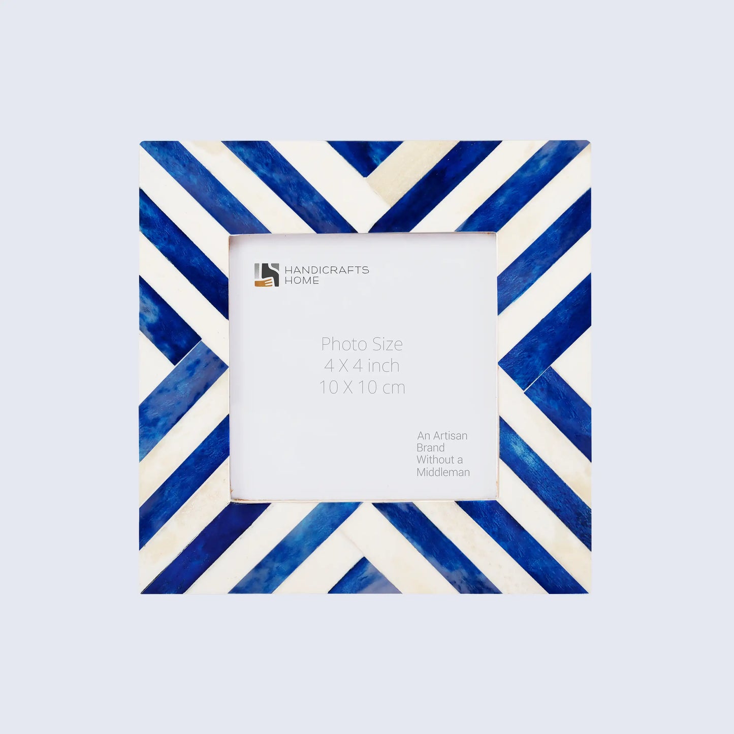 Picture Frames Chevron Pattern Bone Inlay Collection in 29 Sizes, Blue