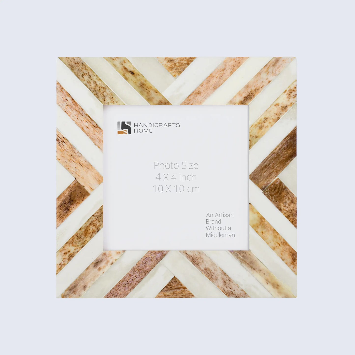 Picture Frames Chevron Pattern Bone Inlay Collection in 29 Sizes, Brown