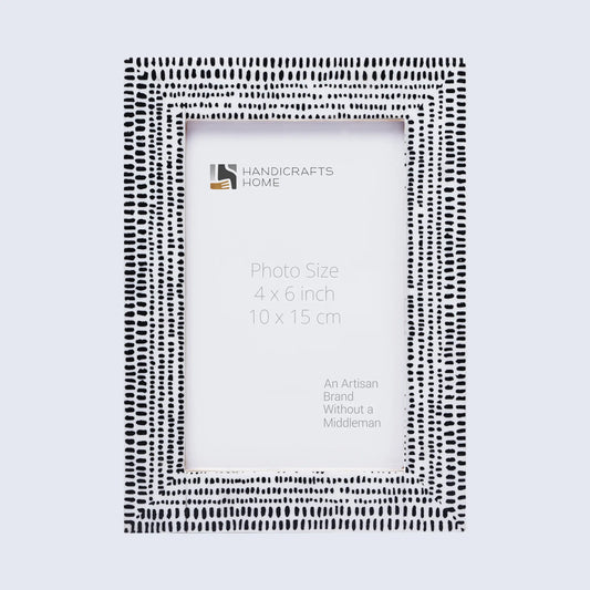 Picture Frames Rhythm Particles Collection Resin Inlay Black White 4x6 5x7 8x10"