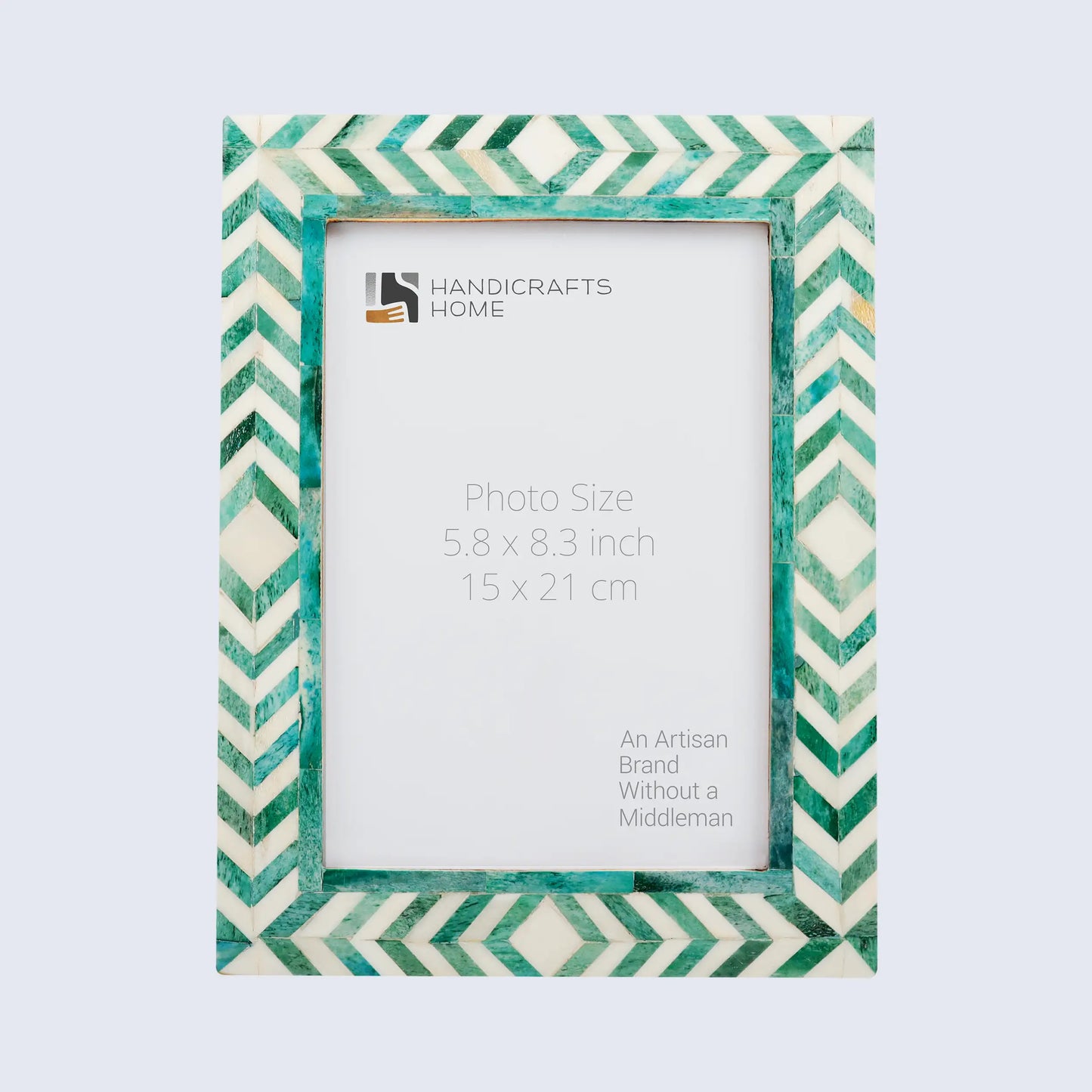 Picture Frames Taj Pattern Bone Inlay Collection in 25 Sizes, Green