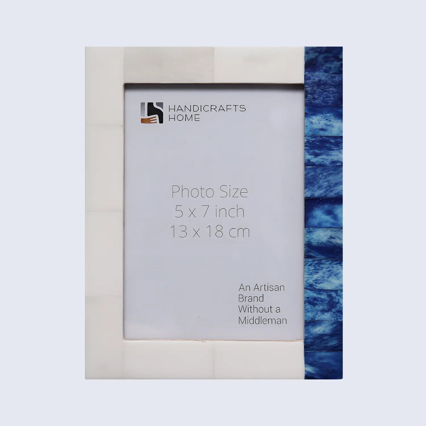 Plain White & Blue Bone Inlay Picture Frame - 4x6 & 5x7
