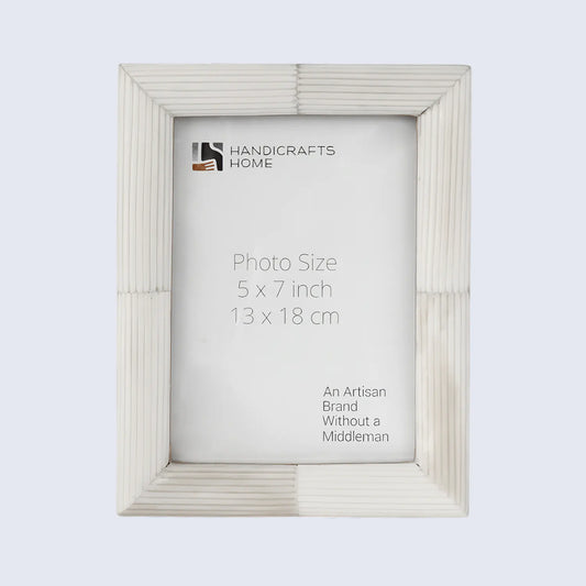Hand Carved White Bone Inlay Photo Picture Frame in 3 Sizes