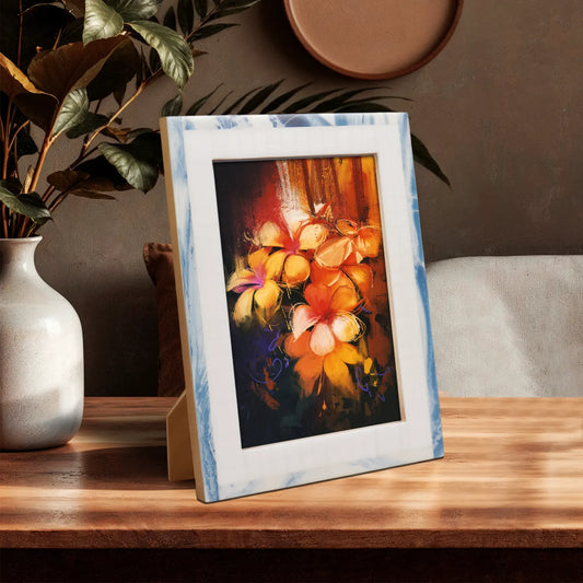 Resin Inlay Cosmo Blue White & Blue Picture Frame