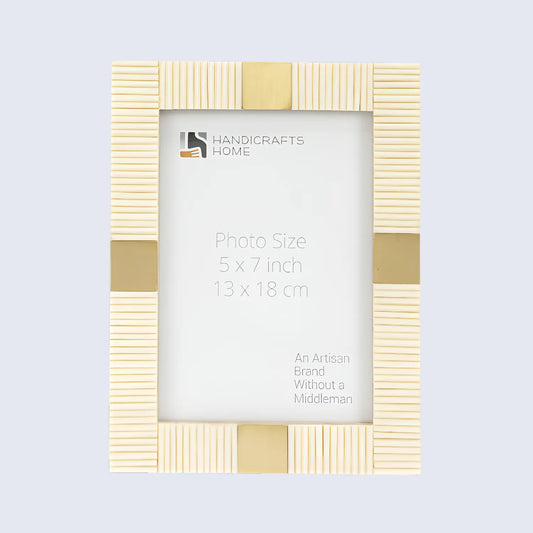 Resin Inlay Deco White Picture Frame For Desk & Wall-3 Sizes