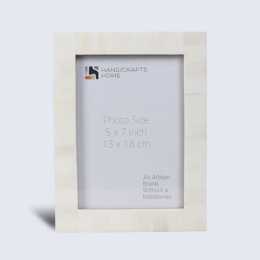 Classic Plain White Bone Inlay 4x6 Photo Frame
