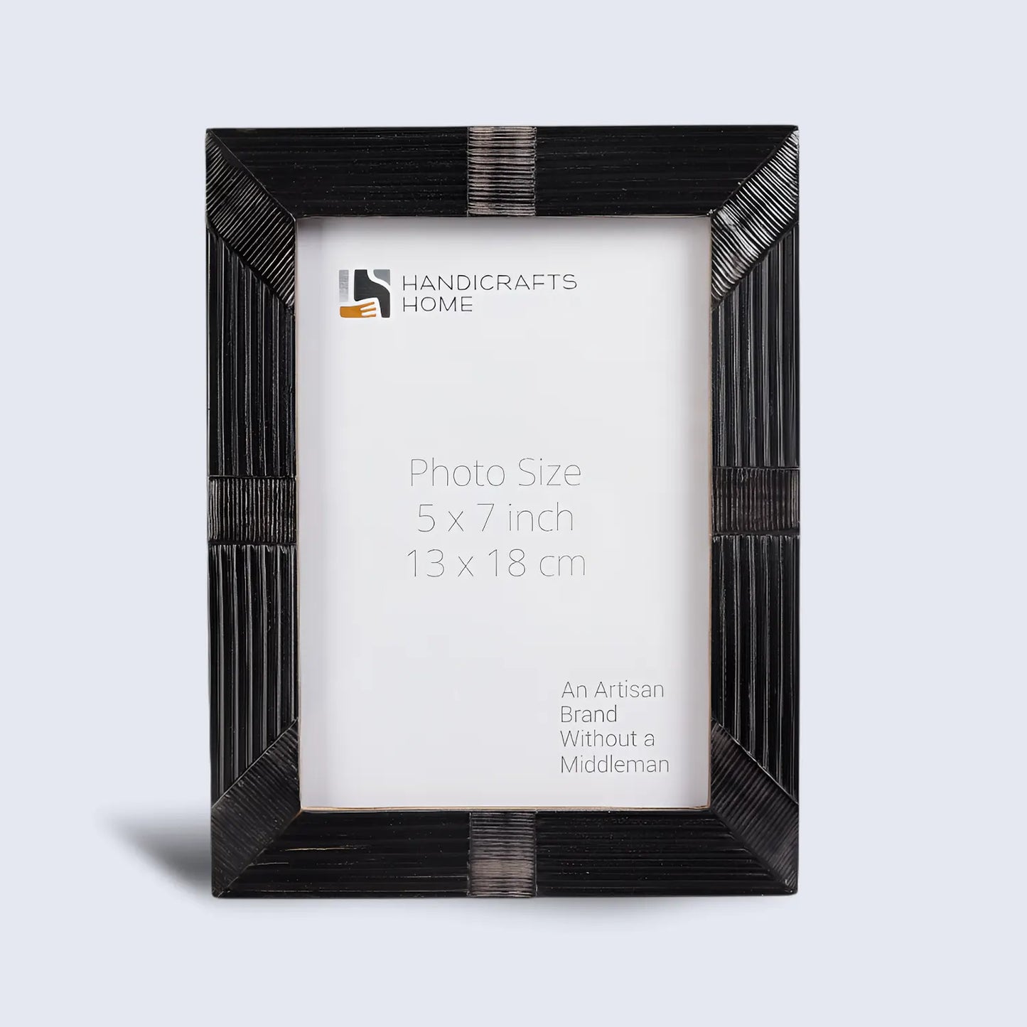 Horn Inlay Shagrin Picture Photo Frames Black, 4x6 5x7