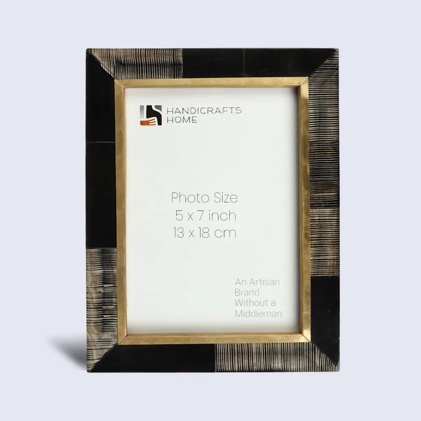 Horn Inlay Shagrin Picture Photo Frames Brown, 4x6 5x7