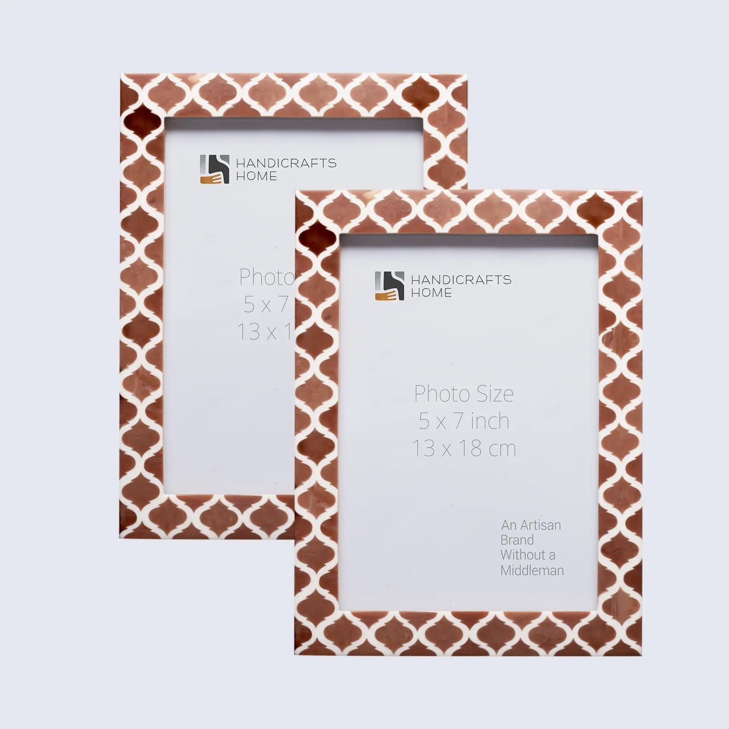 Picture Frames Casablanca Mocha Pattern Resin Inlay Collection in 3 Sizes, Pack of 2