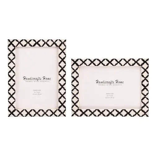 Picture Frames Casablanca Negra Pattern Resin Inlay Collection in 3 Sizes, Pack of 2