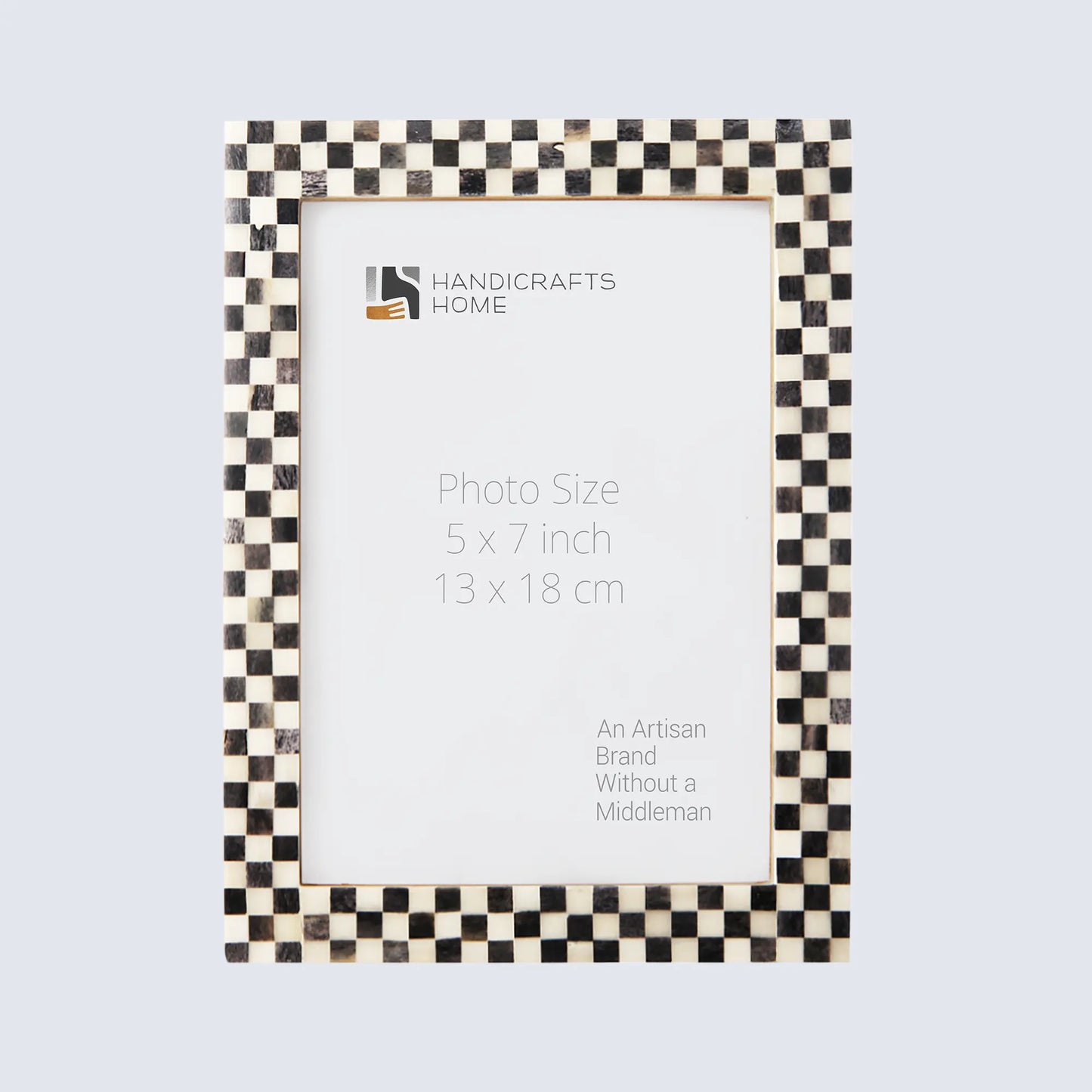 Picture Frames Checkered Pattern Bone Inlay Collection in 27 Sizes