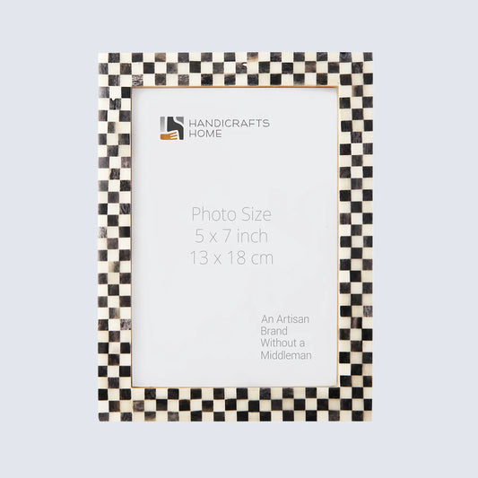 Picture Frames Checkered Pattern Bone Inlay Collection in 27 Sizes