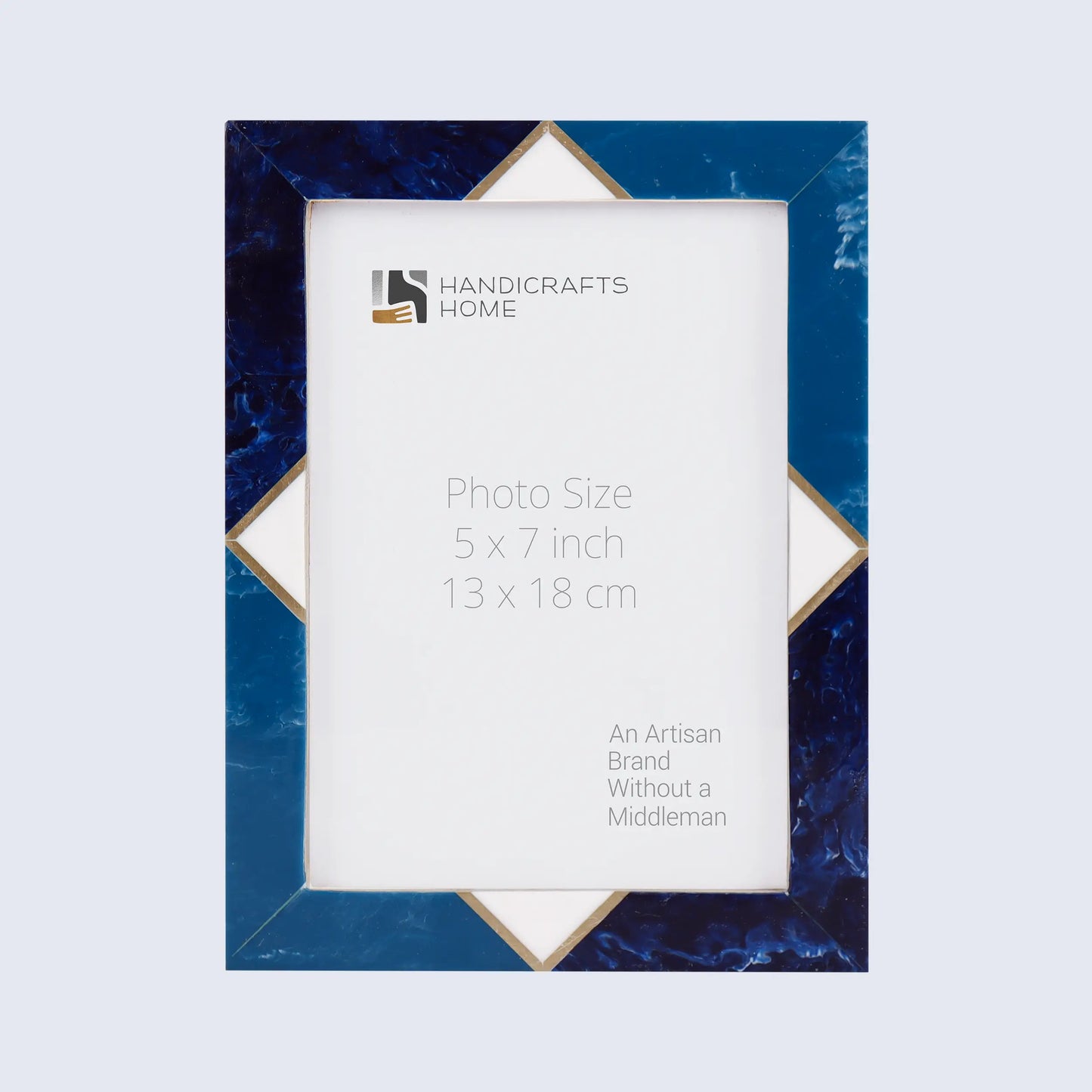 Picture Frames Menton Blue Pattern Resin Inlay Collection in 3 Sizes