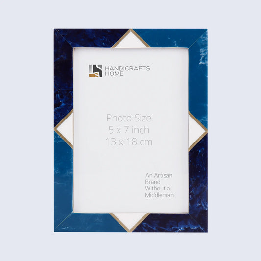 Picture Frames Menton Blue Pattern Resin Inlay Collection in 3 Sizes