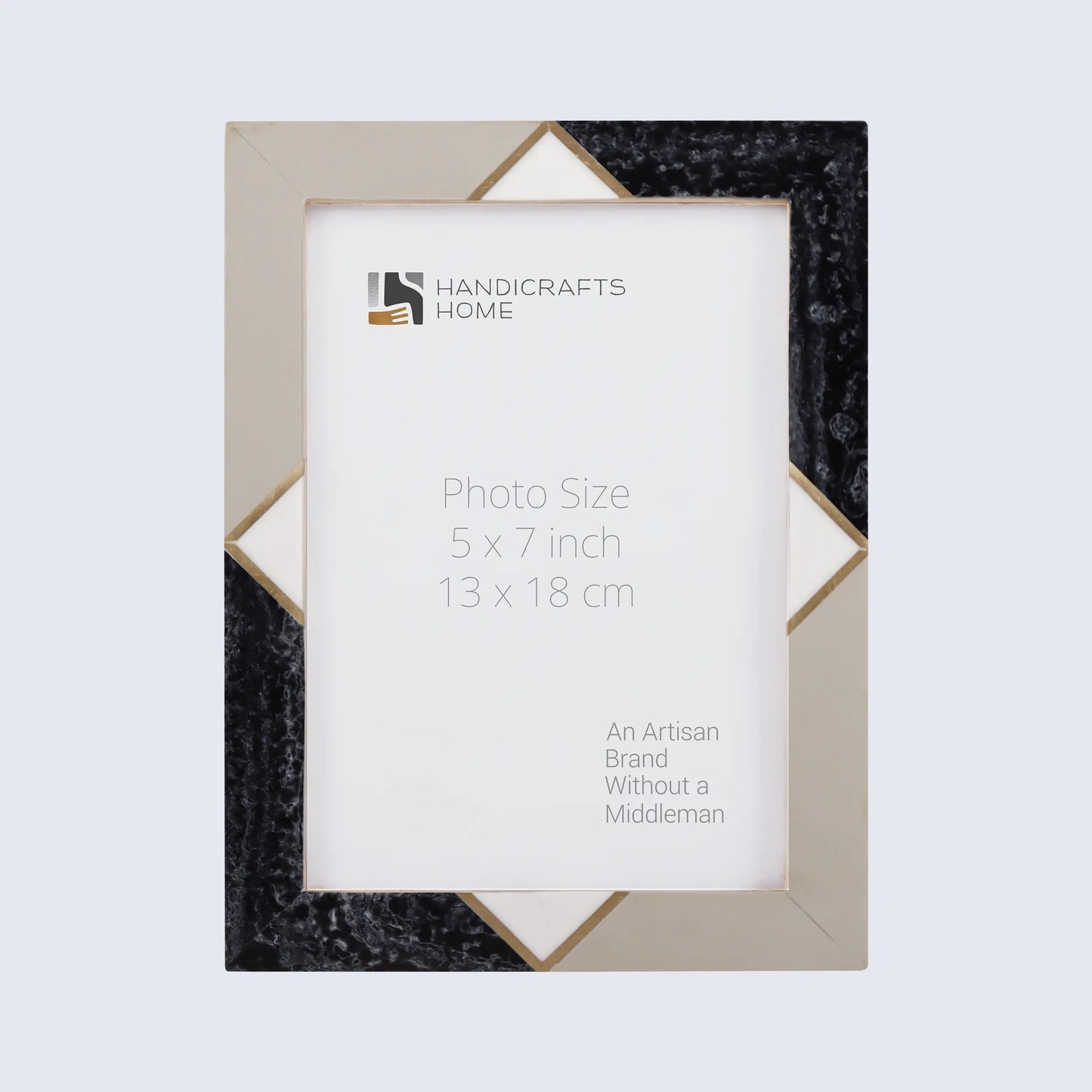 Picture Frames Menton Grey Pattern Resin Inlay Collection in 3 Sizes