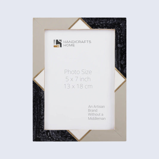 Picture Frames Menton Grey Pattern Resin Inlay Collection in 3 Sizes