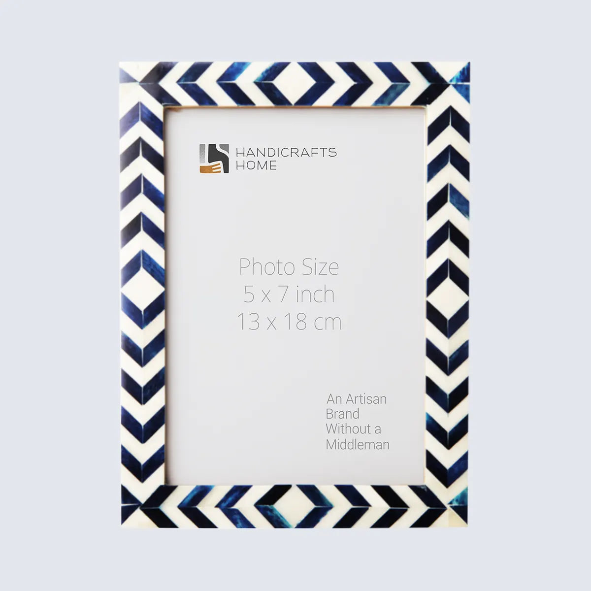 Picture Frames Taj Pattern Bone Inlay Collection in 27 Sizes, Blue