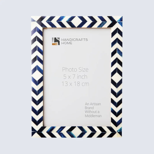 Picture Frames Taj Pattern Bone Inlay Collection in 27 Sizes, Blue