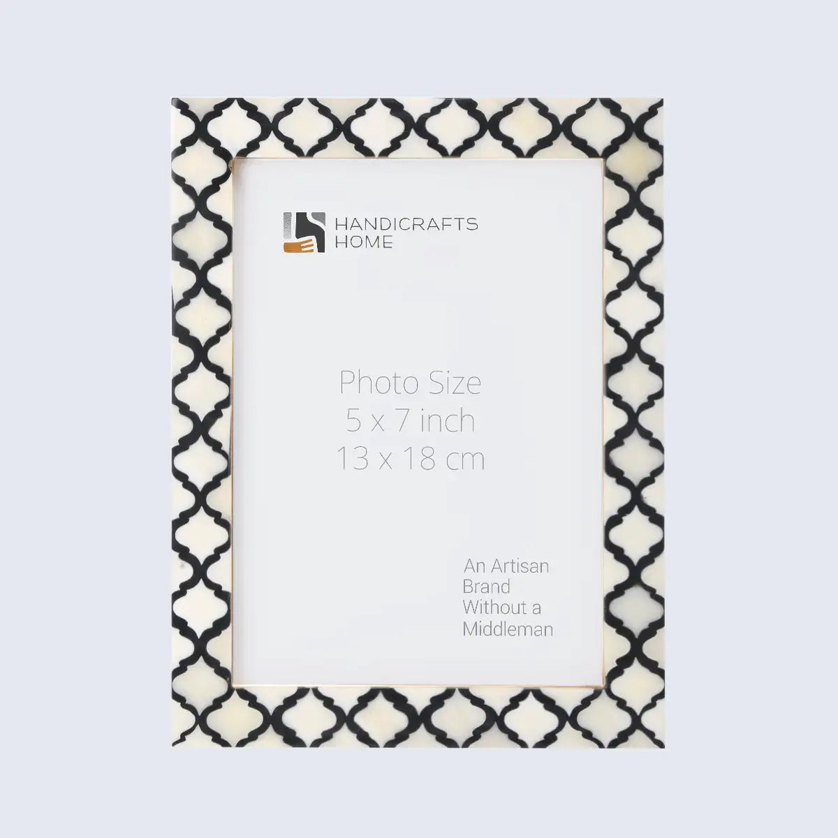 Picture Frames Moroccan Pattern Bone & Resin Inlay Collection in 27 Sizes, Black