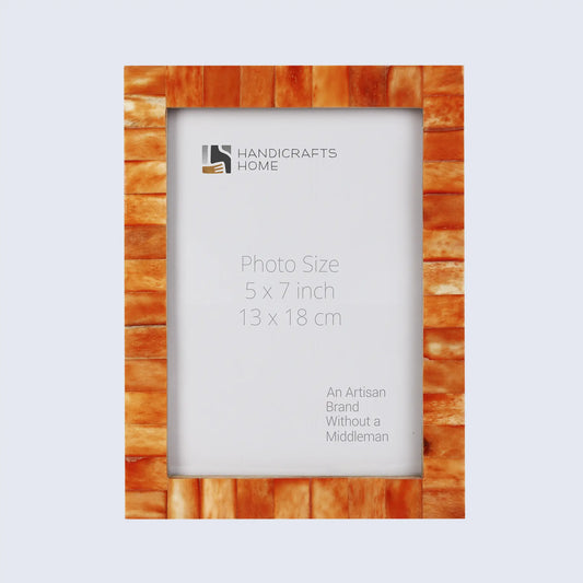 Picture Frames Classic Pattern Bone Inlay Collection in 27 Sizes, Orange