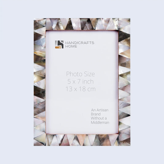 Picture Frames Pearlescent Ebony Pattern Mother of Pearl Collection in 3 Sizes