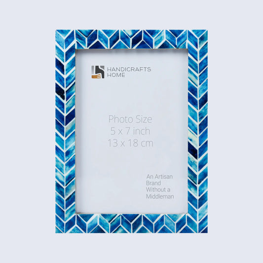 Picture Frame Arctic Ice Pattern Collection Resin inlay Blue & White – 4x6, 5x7 & 8x10